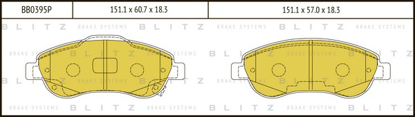 BB0395P BLITZ Колодки тормозные дисковые