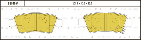 BB0396P BLITZ Колодки тормозные дисковые