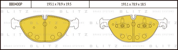 BB0400P BLITZ Колодки тормозные дисковые