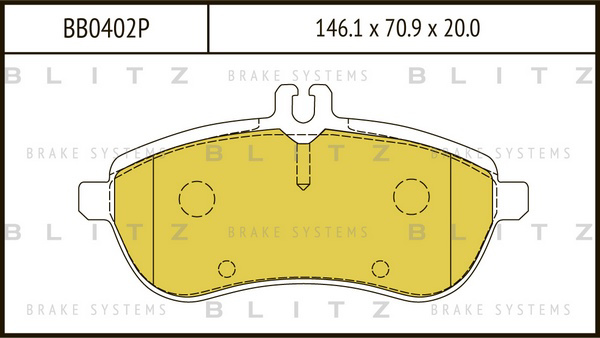 BB0402P BLITZ Колодки тормозные дисковые