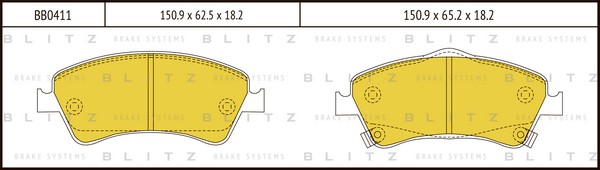 BB0411 BLITZ Тормозные колодки