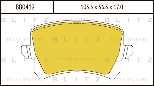 Фото 1 BB0412 BLITZ Тормозные колодки