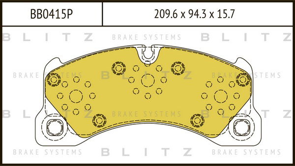 BB0415P BLITZ Колодки тормозные дисковые