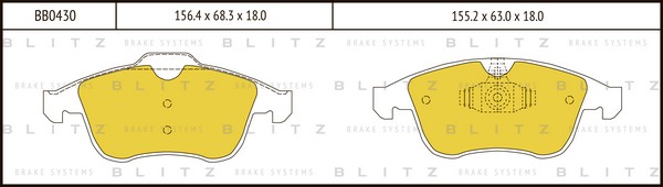 BB0430 BLITZ Тормозные колодки