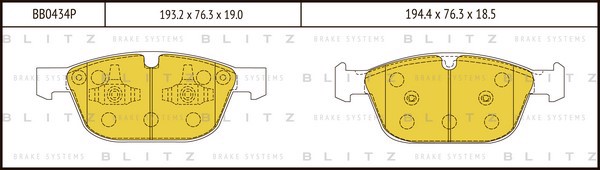 BB0434P BLITZ Колодки тормозные дисковые