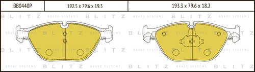 BB0440P BLITZ Колодки тормозные дисковые /комплект 4 шт/