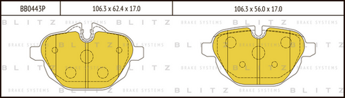 BB0443P BLITZ Колодки тормозные дисковые