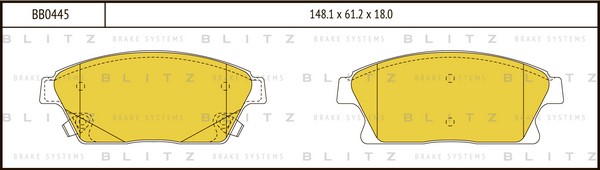 BB0445 BLITZ Тормозные колодки