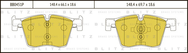 BB0451P BLITZ Колодки тормозные дисковые