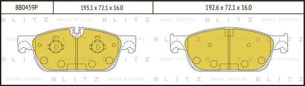 BB0459P BLITZ Колодки тормозные дисковые