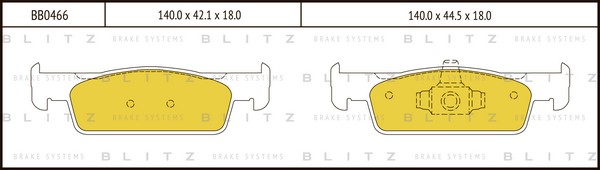 BB0466 BLITZ Тормозные колодки