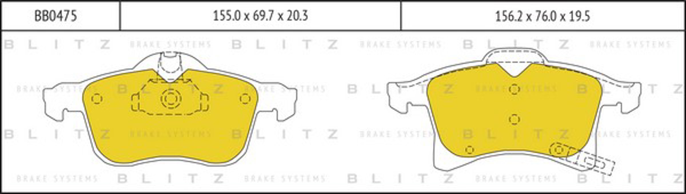 BB0475 BLITZ Колодки тормозные дисковые