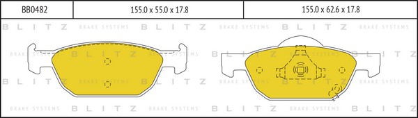 BB0482 BLITZ Тормозные колодки