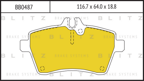 Фото 1 BB0487 BLITZ Тормозные колодки