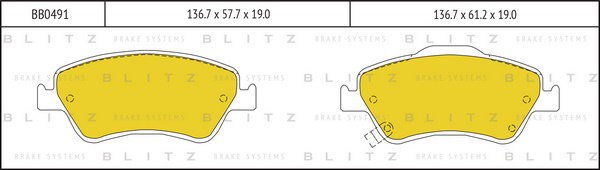 BB0491 BLITZ Колодки тормозные дисковые