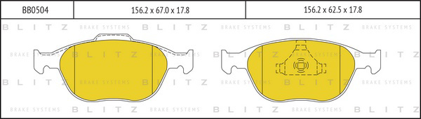 BB0504 BLITZ Колодки тормозные дисковые