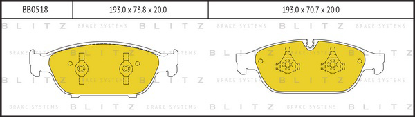 BB0518 BLITZ Колодки тормозные дисковые