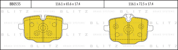 BB0535 BLITZ Колодки тормозные дисковые