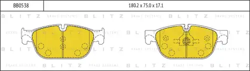 BB0538 BLITZ Колодки тормозные дисковые /комплект 4 шт/