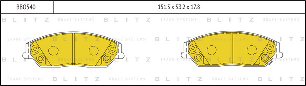 BB0540 BLITZ Колодки тормозные дисковые