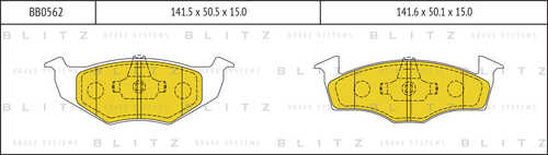 BB0562 BLITZ Колодки тормозные дисковые /комплект 4 шт/