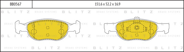 BB0567 BLITZ Колодки тормозные дисковые