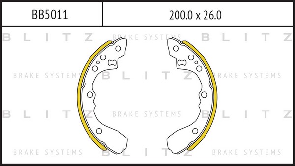 BB5011 BLITZ Колодки тормозные барабанные