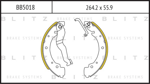 BB5018 BLITZ Колодки тормозные барабанные