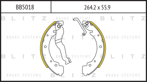 Фото 1 BB5018 BLITZ Колодки тормозные барабанные
