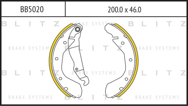BB5020 BLITZ Колодки тормозные барабанные