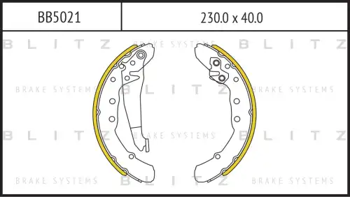 BB5021 BLITZ Колодки тормозные барабанные /комплект 4 шт/