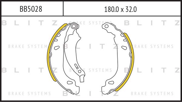 BB5028 BLITZ Колодки тормозные барабанные