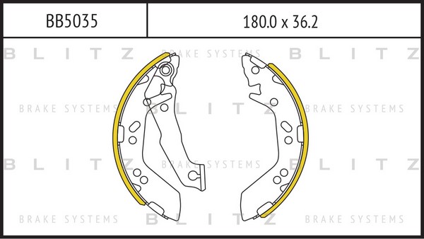 BB5035 BLITZ Колодки тормозные барабанные