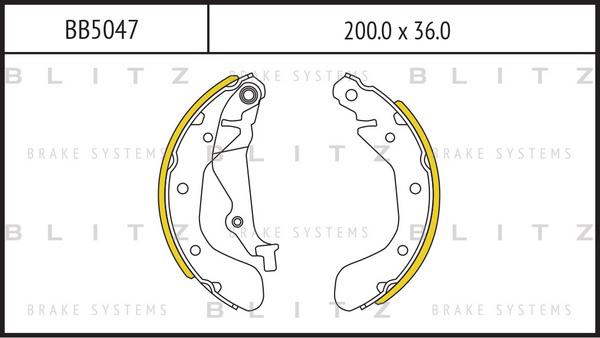 BB5047 BLITZ Колодки тормозные барабанные