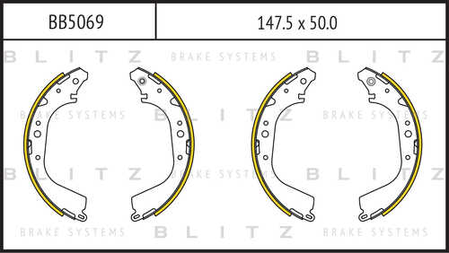 BB5069 BLITZ Колодки тормозные барабанные