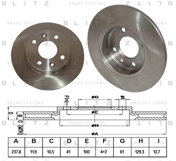 BS0104 BLITZ Тормозной диск