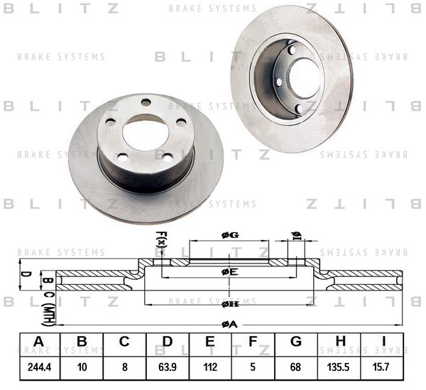 BS0106 BLITZ Тормозной диск