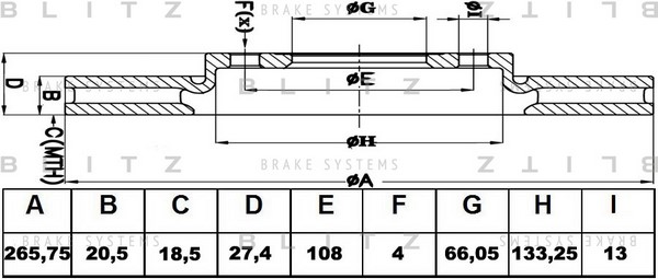 BS0107 BLITZ Тормозной диск