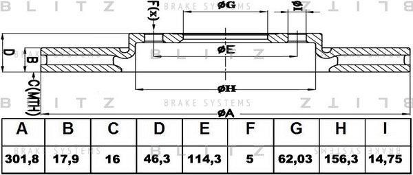 BS0122 BLITZ Тормозной диск