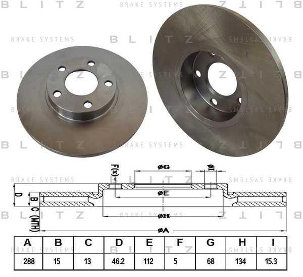 BS0128 BLITZ Тормозной диск