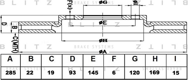 BS0130 BLITZ Тормозной диск