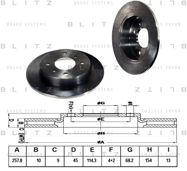 BS0131 BLITZ Тормозной диск