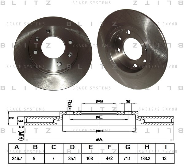 BS0134 BLITZ Тормозной диск