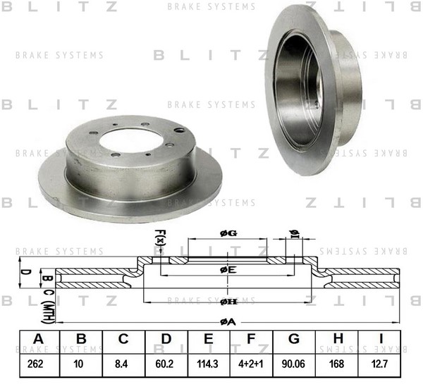 BS0139 BLITZ Тормозной диск