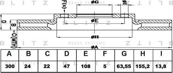 BS0141 BLITZ Тормозной диск