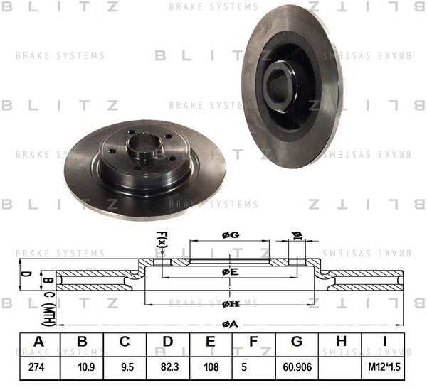 BS0144 BLITZ Тормозной диск