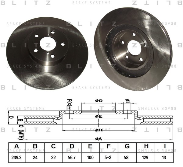 BS0166 BLITZ Тормозной диск