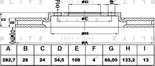 BS0167 BLITZ Тормозной диск