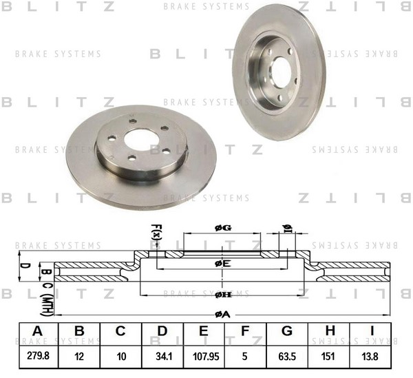 BS0177 BLITZ Тормозной диск