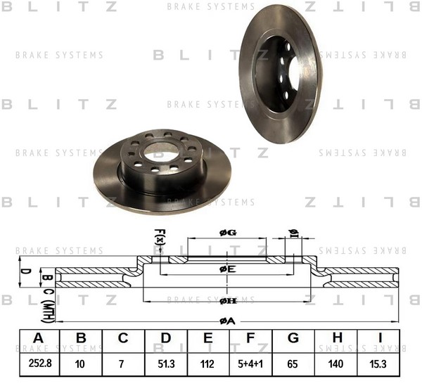 BS0186 BLITZ Тормозной диск